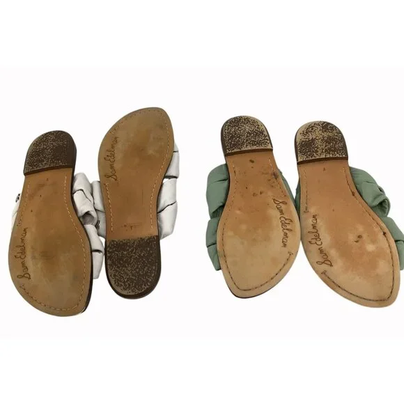 Sam Edelman Womens Knotted Slide Sandals Set Of Two Pairs Leather Upper Size 8 G - Picture 5 of 5